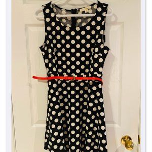 Hesperus polka dot dress with red belt (size L)